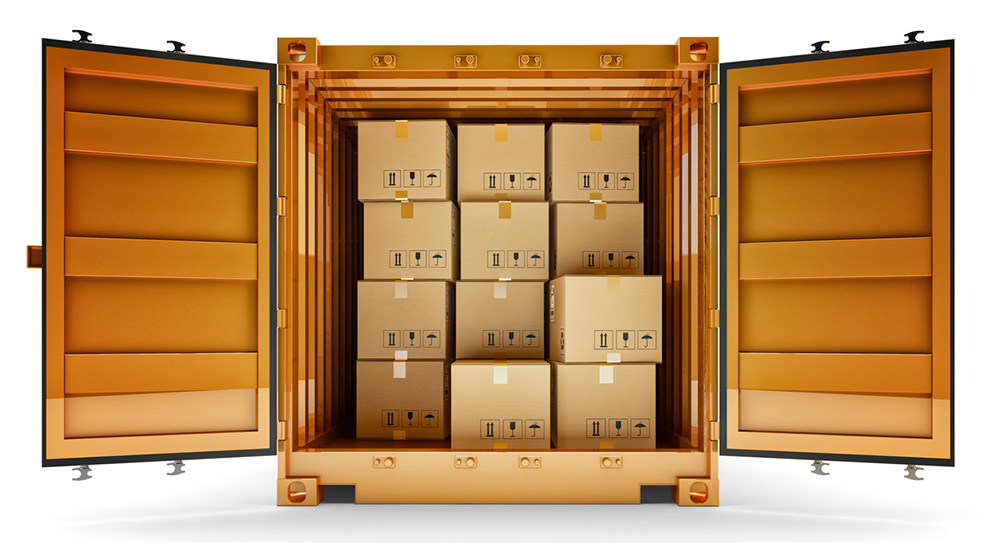 Double doors on containers swing wide open